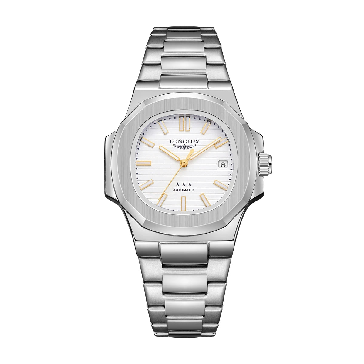 LONGLUX Men’s Automatic Mechanical Watch – Date Display, Stainless Steel & Water-Resistant