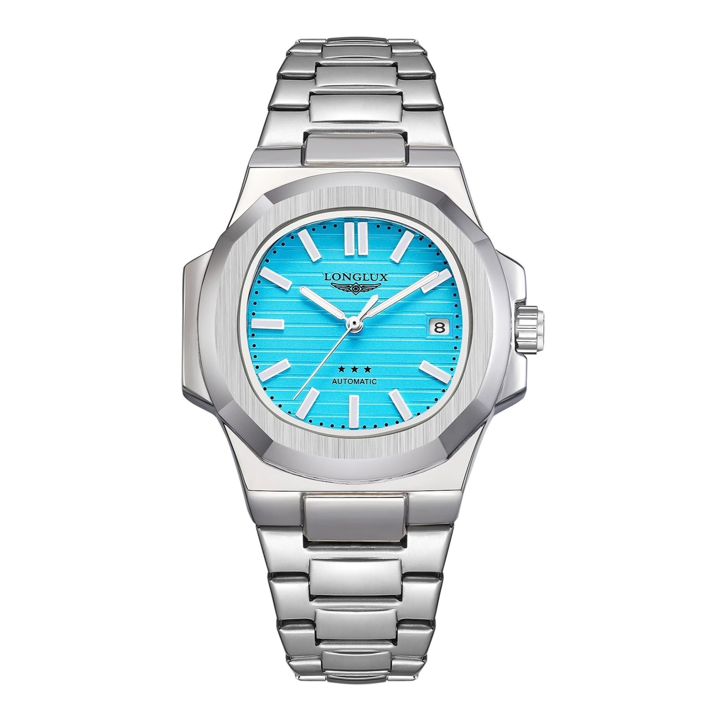 LONGLUX Men’s Automatic Mechanical Watch – Date Display, Stainless Steel & Water-Resistant
