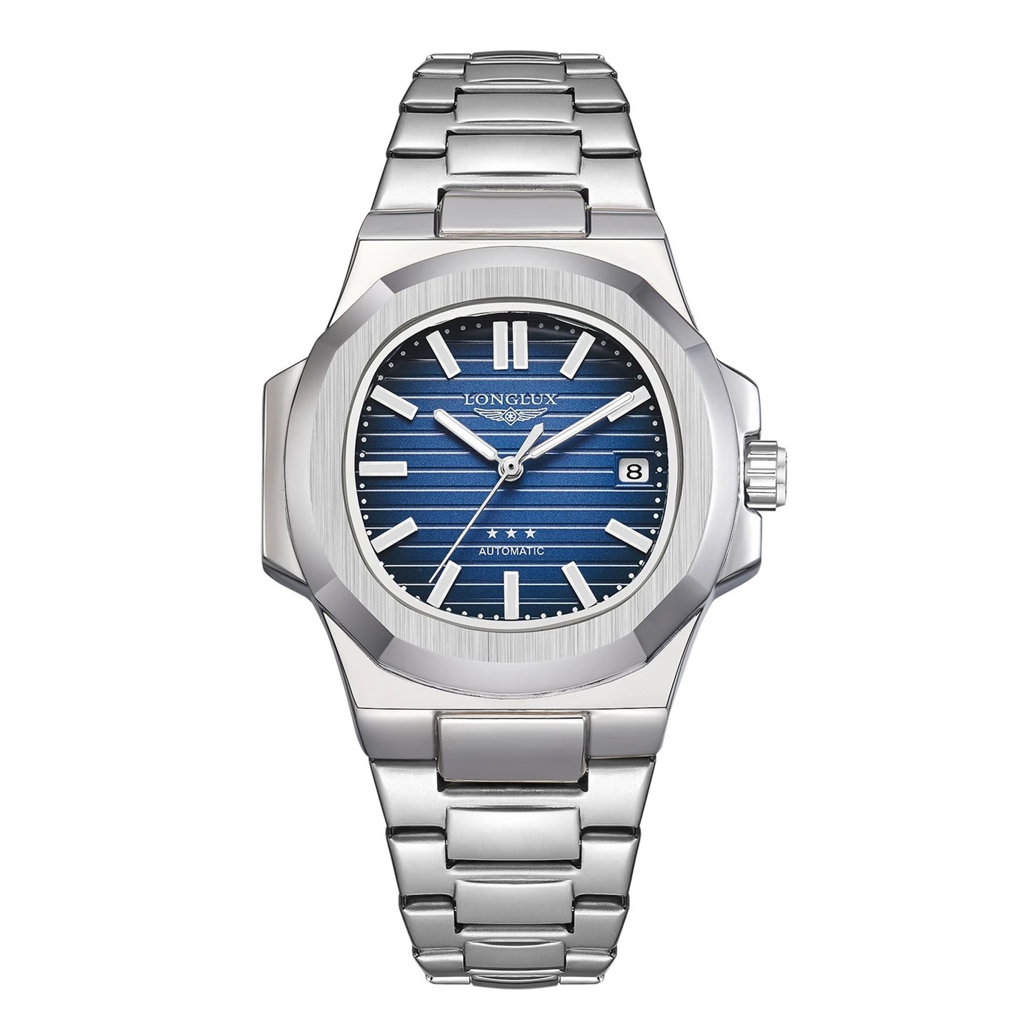 LONGLUX Men’s Automatic Mechanical Watch – Date Display, Stainless Steel & Water-Resistant