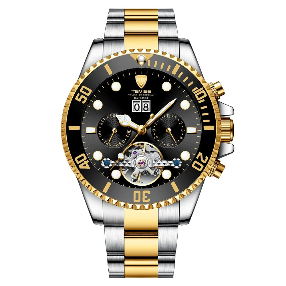 TEVISE Men’s Automatic – Stainless Steel, Day & Date