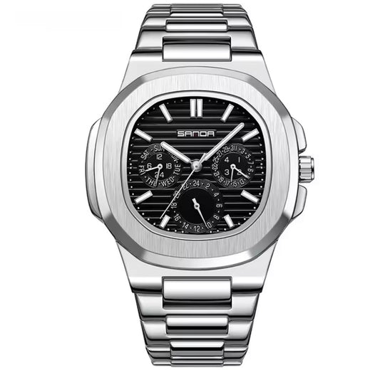 SNADA 7053 Business Men’s Quartz Watch with Stainless Steel Strap