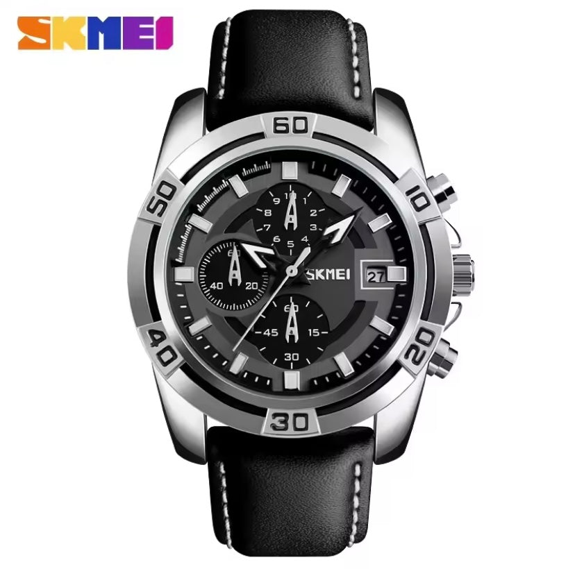 SKMEI 9156 Men’s Leather Chronograph