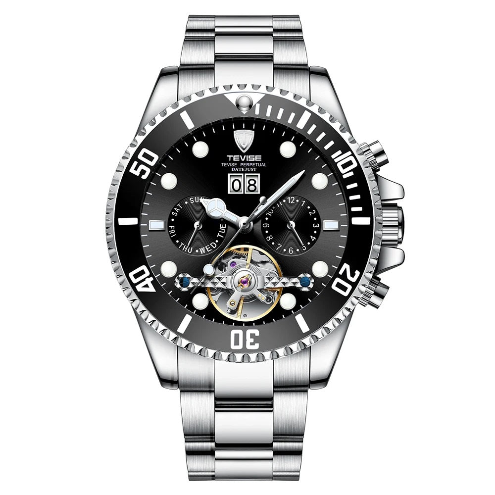 TEVISE Men’s Automatic  – Stainless Steel, Day & Date