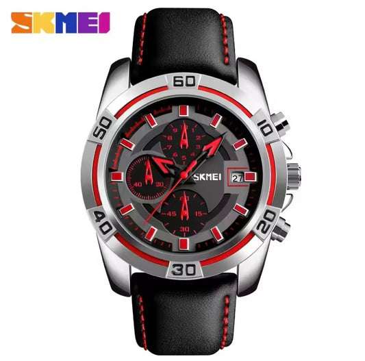 SKMEI 9156 Men’s Leather Chronograph
