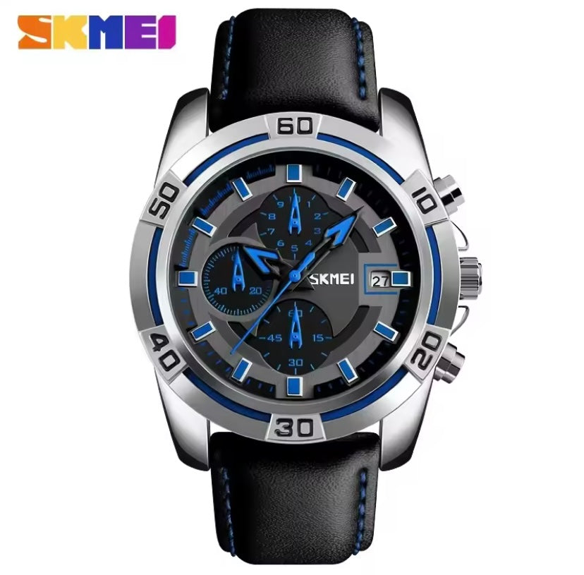 SKMEI 9156 Men’s Leather Chronograph