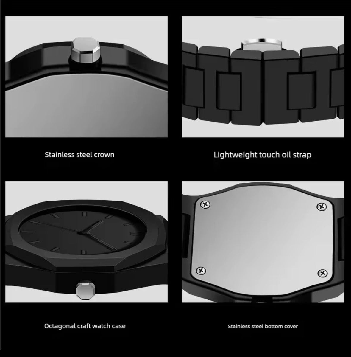 Black Arabic Aura Watch Fiber