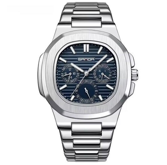 SNADA 7053 Business Men’s Quartz Watch with Stainless Steel Strap